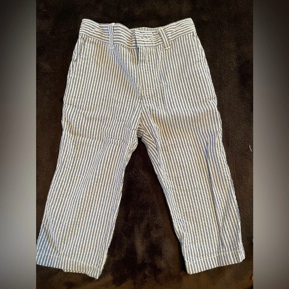 Blue Seersucker Ralph Lauren 12 Month Boy
